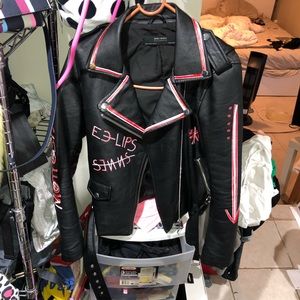 Graphic Zara Faux Leather Jacket